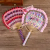 Kit de Materiais para Fazer Ventilador de Juncos Tecido à Mão, Ventilador de Brocado Zhuang, Ventilador de Atividade Pai-Filho Infantil Étnico Miao, Ventilador com Característica Étnica