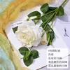 Ramo falso de simulación de color blanco terminado con flores de seda artificial para boda, fila de flores de plástico, arreglo de boda de alta calidad