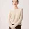 Suéter de cachemira para bebé mujer suéter 100% cachemira cuello redondo tejido de punto de ochos capa base holgado ropa interior de alta gama