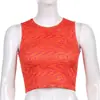 Top Regata Curto Slim Fit Colorido com Estampa Abstrata Estilo Puro Desejo Europeu e Americano Apelo Visual Sexy