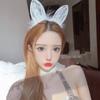 Shimeisha: Tiara de Orelhas de Gato de Renda Feminina Celebridade da Internet Lavar o Rosto Faixa de Cabelo Sexy Orelha de Coelho Cos Acessórios de Cabelo de Maquiagem