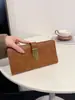 Billetera Larga de Moda de Gama Alta Versátil Elegante de Nicho para Mujer Modelo Nuevo 2025 Alta Estética Retro Ligera