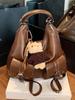 Bolsa Tote Feminina Grande Capacidade 2025 Nova Outono e Inverno Retro Ombro Comutador Bolsa Casual Textura Mochila Multifuncional