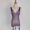 Camisón de encaje sexy para mujer, ropa interior fina morada, sexy, para cama, para el hogar, 2616