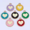 Colgante de Corazón de Dibujos Animados Más Vendido Transfronterizo Materiales para Accesorios DIY Aleación con Goteo de Aceite Colgante Individual para Pulsera, Collar, Pendientes
