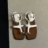 Sandálias Femininas para Uso Externo com Tiras, Adequadas para Usar com Saias, Bico Fivela, Sola Grossa, Bico Quadrado Metálico, Sandálias Casuais de Praia Estilo Romano