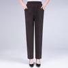 Pantalones casuales de verano para mamá, para mujeres de mediana edad y mayores, de cintura alta, elásticos, de talla grande, rectos, blancos