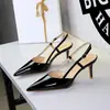 Zapatos de mujer A109 estilo europeo y americano, sexys, de punta fina y tira poco profunda, sandalias elegantes de tacón alto para fiestas y uso en exteriores