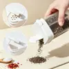 Frasco de condimentos de doble tapa, caja de condimentos de sal y glutamato monosódico, sellado y a prueba de humedad, diámetro grande, transparente, botella medidora de condimentos para uso en cocina y hogar