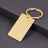Punto Acero de Titanio Personalizado Simple Geométrico Rectangular Llavero Accesorios Brillante Láser Grabado Etiqueta Colgante