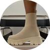 Zapatos tipo calcetín para pareja para mujer, Botines cortos de punto casuales para otoño e invierno, Zapatos de talla grande para mujer 35-4243
