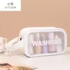 Bolsa Cosmética Transparente de PVC para Viaje Neceser de PU Mate Bolsa de Almacenamiento para Baño y Natación Bolsa de Almacenamiento de Gran Capacidad para Mujeres