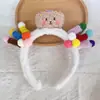 Diadema de felpa antideslizante para mujer, diadema para el pelo, accesorios para el pelo, máscara facial de dibujos animados linda nueva