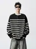 Cárdigan de Punto Rayado Estilo Universitario para Hombres y Mujeres, Nuevo Otoño Holgado Casual Estilo Perezoso Versátil Chaqueta Suéter