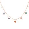 Prata Esterlina S925 Colar Mini de Flor de Quatro Folhas da Sorte Pulseira Conjunto de Joias Mulheres Estilo Francês Elegante Luxo Leve Doce Presente
