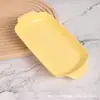 Pratos retangulares de plástico para servir rolinhos de arroz, pratos de churrasco e pratos de hot pot; uso comercial e doméstico; pratos para rolos de arroz com duas alças