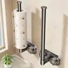 Soporte de Papel con Ventosa para Cocina, Colgador de Paño Desechable, Film Transparente, Toalla de Papel, Estante Colgante para Almacenamiento en Gabinete sin Taladro