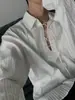Camisa de Manga Larga para Hombre 2024 Primavera y Otoño Nuevo Diseño Holgada Textura Especial Camisa Chaqueta