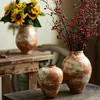 Jarrón de Cerámica Retro Zen Estilo Chino Nuevo de Jingdezhen, Pie de Decoración de Encimera para Interiores de Hogar de Alta Gama y Estéticamente Agradable