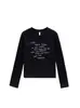 Camiseta Blanca y Gris de Cuello Redondo y Manga Larga para Mujer, Marca de Moda Estilo Americano, Diseño Simple de Letras, Corte Ajustado, Preciosa Camiseta Interior