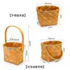 Cesta tejida de astillas de madera, cesta de mano para snacks de frutas, pan, picnic, cesta para arreglos florales, suculentas, flores frescas, cesta de flores tejida a mano