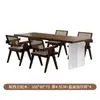 Escritorio colgante acrílico de madera maciza antigua Mesa de comedor de doble uso Madera de fresno Sala de estar Mesa larga Mesa de tablero grande