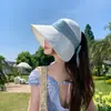 Sombrero de Sol de Estilo Coreano con Ala Ancha, Media Parte Superior, Protección Solar para Mujer, Sombrero de Sol para Exteriores de Verano, Protección UV, Sombrero de Sol Estilo Vacaciones