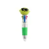 Caneta Esferográfica Mini de Quatro Cores em Formato de Personagem de Desenho da Série Frutas, Ferramenta de Aprendizagem Retrátil Multicolorida Portátil para Estudantes