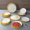Plato para Carne de Res en Olla Caliente de Dos Colores de Melamina para Buffet, Plato Redondo para Carne de Imitación Porcelana, Plato de Exhibición para Restaurante de Barbacoa, Uso Comercial