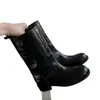 Novos Sapatos Femininos Outono/Inverno 2026: Botas de Cano Médio com Solado Grosso e Perna Larga, Botas Western Britânicas Femininas, Botas de Tornozelo Cavaleiro, Botas Martin