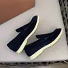 Sapatos Mocassins Loro Piana Slip-On Estilo Britânico Couro Genuíno Sapatos Masculinos Casuais Planos Respiráveis Sapatos Casuais
