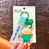 Chaveiro Autêntico Desenho Animado Shin-Chan Série Forças de Defesa Japonesa Chaveiro de Bolsa de Casal Pingente de Boneco