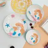 Nuevo Juego de 4 Platos de Unicornio, Vajilla para el Hogar, Vajilla de Moda de Celebridades de Internet, Platos Cerámicos Lindos y Creativos, Estilo Femenino