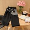 Roupas Infantis Fofas Estilo Coreano Roupas de Primavera e Outono Conjunto de Duas Peças para Bebê Menina Calça Cargo Xadrez Roupas de Outono para Crianças Conjunto para Meninas