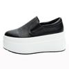 Zapatos Blancos Slip-On para Mujer, Nuevo Estilo Primavera 2026, Zapatos de Mujer con Suela Gruesa que Aumentan la Altura, Mocasines de Plataforma Versátiles Casuales, Zapatos Perezosos