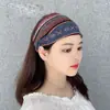 Faixa de cabelo de algodão e linho faixa de cabelo alargada estação outono e inverno cobertura de cabelo branco uso externo faixa de cabelo estilo étnico
