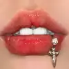 Anel de lábio de bola de lama flash adorno de lábio de cruz de arco dentes externos de aço inoxidável 1.2 anel de osso da orelha de zircônia anel de ferradura