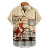 Comércio Exterior Transfronteiriço Camisa Masculina de Verão com Gola Manga Curta Tamanho Grande Camisa Masculina com Estampa Digital 3D Camisa de Manga Curta