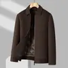 Nuevo abrigo de lana otoño e invierno para hombre, abrigo corto de lana de doble cara, chaqueta de trabajo para papá de mediana edad