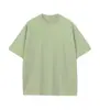 Camiseta lisa de manga corta de algodón puro de alta calidad, talla europea, marca de moda, camiseta oversize para hombre, hombros caídos, cuello redondo, talla estadounidense transfronteriza