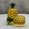 Adorno de piña de cristal amarillo Haoya, piña de vidrio, pieza decorativa para el recibidor o la vitrina de vinos