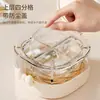 Caja de joyería portátil de diseño propio estilo INS Nórdico con espejo, caja de almacenamiento de doble capa para pendientes, collares, anillos y joyería