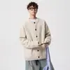 Cárdigan de Punto con Bloques de Color Retro Americano para Hombre, Otoño Perezoso Holgado Casual Versátil Ropa de Punto