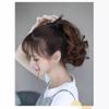 Peluca de cola de caballo para mujer, cabello corto, moda popular en Internet, pinza para cola de caballo alta, natural, esponjosa, simulación de flor de pera, onda, atado, tocado