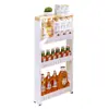 Estante de almacenamiento estrecho de 20 cm oculto 9/15 cm Estante de almacenamiento para baño Carrito trasero para puerta de armario deslizante de cocina