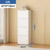 Armario de almacenamiento minimalista y moderno con cerradura, adecuado para sala de estar, montado en la pared, armario de almacenamiento multi-compartimento, armario de almacenamiento doméstico de cinco cajones