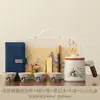 Conjunto de chá portátil para viagem em cerâmica Ru, filtro de porcelana Ru de alta qualidade, xícara para beber rapidamente, novo estilo chinês, acampamento ao ar livre e conjunto de chá para carro