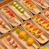 Caja de Embalaje de Papel Kraft, Plato Desechable, Caja para Pollo Frito con Forma de Barco para Papas Fritas, Recipiente para Snacks, Caja de Sushi con Tapa