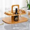 Estante de Vino de Madera para Playa al Aire Libre Mesa de Picnic Portátil Estante de Vino Removible Mesa de Frutas Estante para Copas de Vino de Múltiples Capas