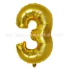Globo digital grande de aluminio de 90 cm 40 pulgadas dorado plateado arreglo de cumpleaños globo de papel de aluminio